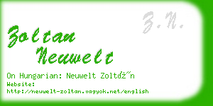 zoltan neuwelt business card